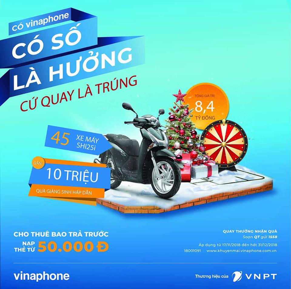 Khuyến mãi VinaPhone cứ nạp thẻ là trúng thưởng