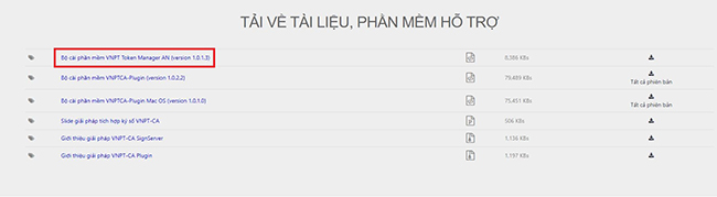 Tải phần mềm quản lý chữ ký số về máy